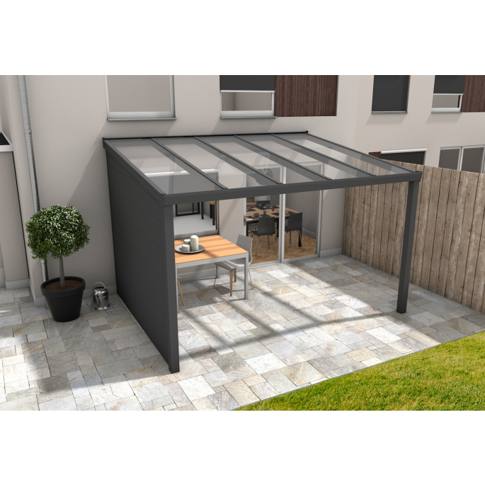 Aluminium terrasoverkapping Oase 507 x 354cm (glasdak)