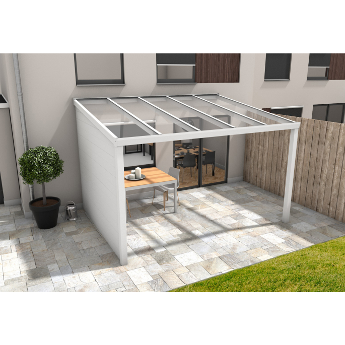Aluminium terrasoverkapping Oase 407 x 404cm (glasdak)