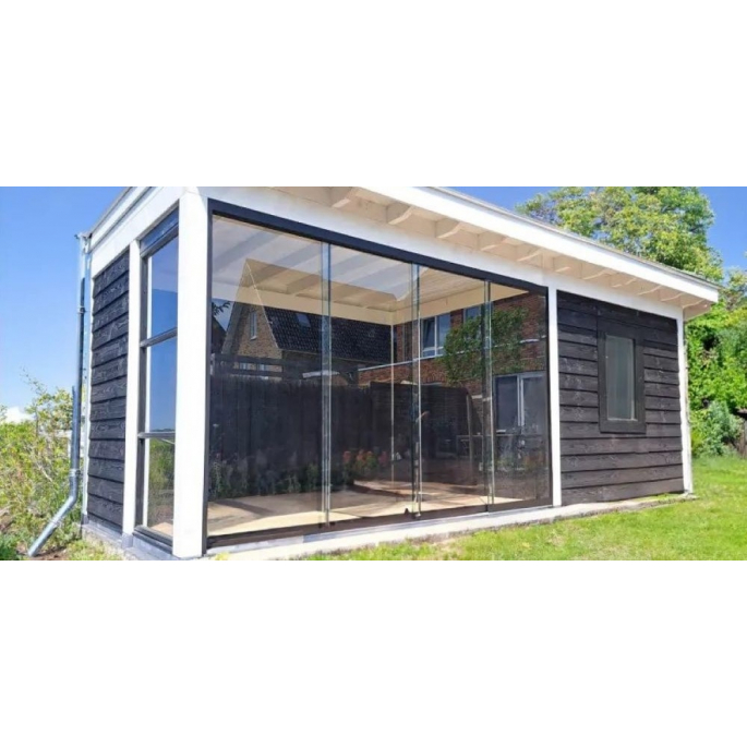 Glasschuifsysteem Sunshine 2-spoor met middensluiting Br: 324-388 x hg: 200-270
