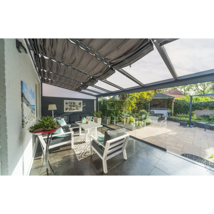 Aluminium terrasoverkapping Oase 307 x 254cm (glasdak)