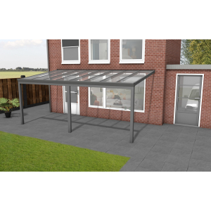 Aluminium terrasoverkapping Oase 607 x 304cm (glasdak)